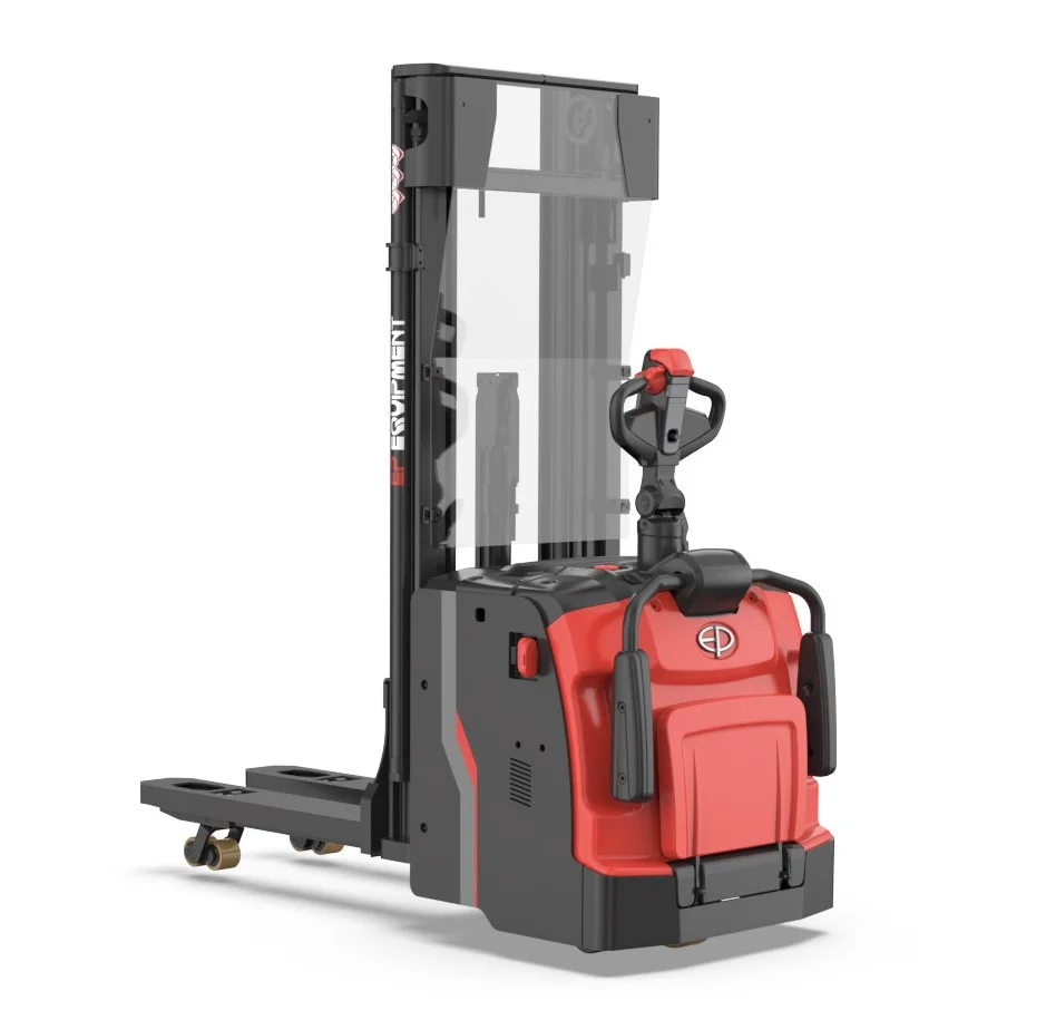 elektrisk staplare med åkplatta