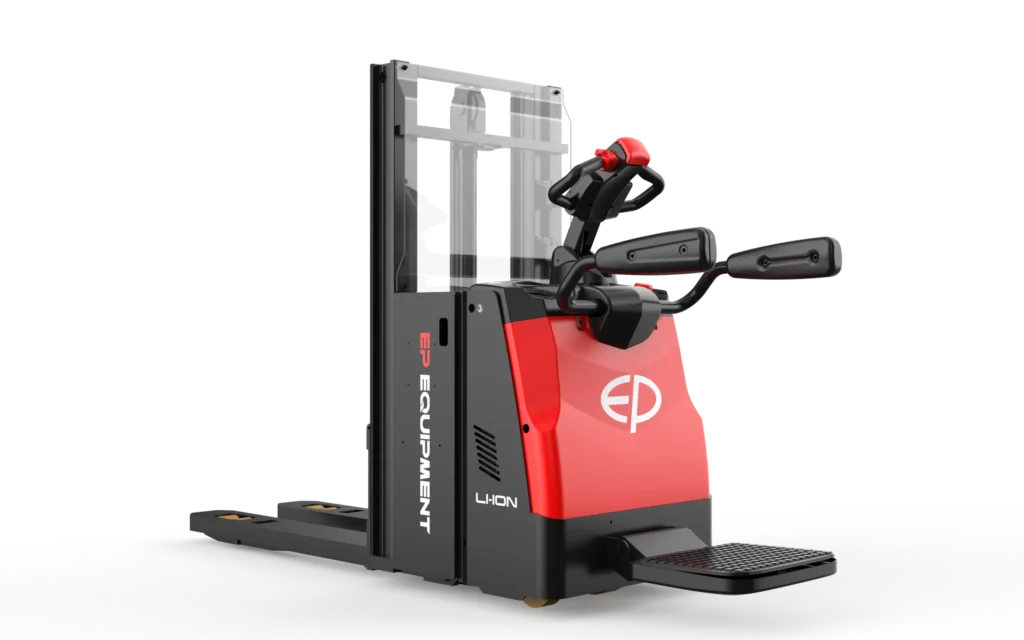 elektrisk staplare med åkplatta