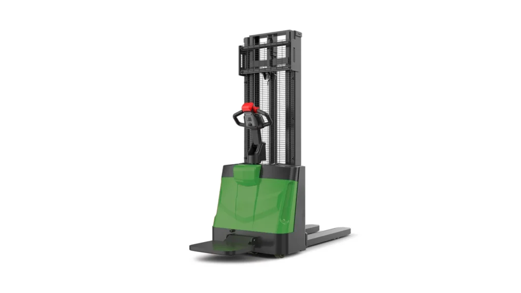 elektrisk staplare med åkplatta